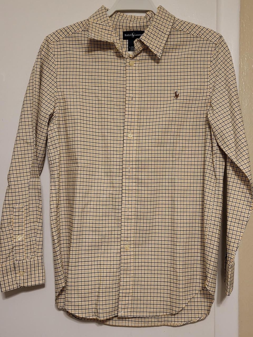 Ralph Lauren Men's Beige Check Button-Down Shirt